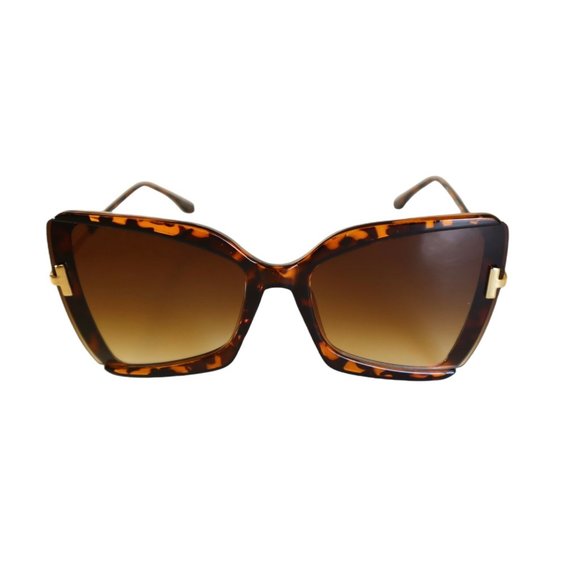 Out-n-About Semi Rimless Cateye Sunglasses Gradient Lens and Animal Print Frame - Picture 1 of 4